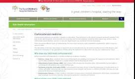 
							         Kids Health Info : Corticosteroid medicine								  
							    
