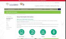 
							         Kids Health Info : Fact sheets - The Royal Children's Hospital								  
							    