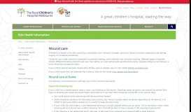 
							         Kids Health Info : Wound care - The Royal Children's Hospital								  
							    