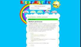 
							         Kids.Net.Au - Encyclopedia > Balkan peninsula								  
							    