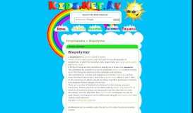 
							         Kids.Net.Au - Encyclopedia > Biopolymer								  
							    