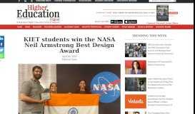 
							         KIET students win the NASA Neil Armstrong Best Design Award ...								  
							    
