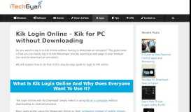 
							         Kik Login Online – Kik for PC without Downloading - iTechGyan								  
							    