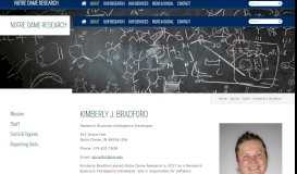 
							         Kimberly J. Bradford // Notre Dame Research // University of Notre Dame								  
							    
