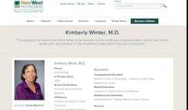 
							         Kimberly Winter, MD - New West Physicians								  
							    