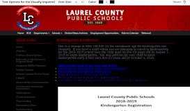 
							         Kindergarten Enrollment - Laurel County Schools								  
							    