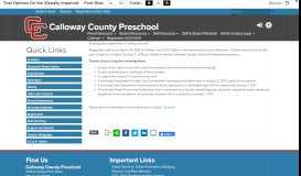 
							         Kindergarten Registration - Calloway County Preschool								  
							    