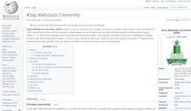 
							         King Abdulaziz University - Wikipedia								  
							    