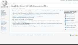 
							         King Fahd University of Petroleum and Minerals - Wikipedia								  
							    