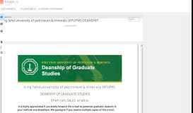 
							         king fahd university of petroleum & minerals (KFUPM) DEANSHIP								  
							    