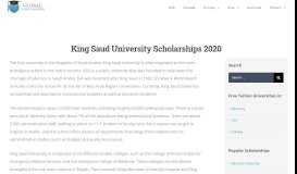 
							         King Saud University Scholarships 2019 - Scholarships for ...								  
							    