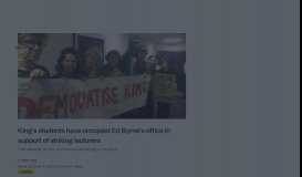 
							         King's students have occupied Ed Byrne's office in support of striking ...								  
							    