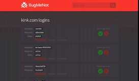 
							         kink.com passwords - BugMeNot								  
							    