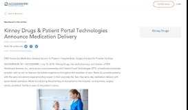 
							         Kinney Drugs & Patient Portal Technologies Announce ... - Accesswire								  
							    
