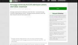 
							         Kirinyaga University KUCCPS Admission Letters 2019/2020 - Download								  
							    