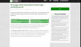 
							         Kirinyaga University Student Portal Login - portal.kyu.ac.ke								  
							    