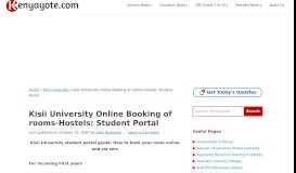 
							         Kisii University Online Booking of rooms-Hostels: Student Portal ...								  
							    
