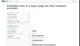 
							         KittyMail.com is a login page for this webmail provider - AboutUs								  
							    