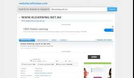 
							         klearning.net.au at WI. Kmart Training: Log in to the site								  
							    