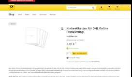 
							         Klebeetiketten für DHL Online Frankierung | Shop Deutsche Post								  
							    