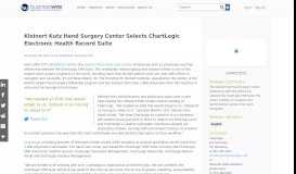 
							         Kleinert Kutz Hand Surgery Center Selects ChartLogic Electronic ...								  
							    