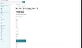 
							         KLIUC StudentPortal Manual | Login | Password - Scribd								  
							    