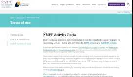 
							         KMPF Activity Portal > Terms of use | KMPF								  
							    