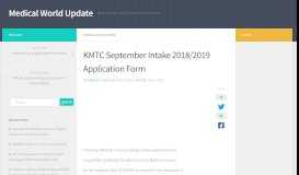 
							         KMTC September Intake 2018/2019 Application Form - Medical World ...								  
							    