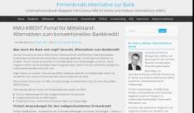 
							         KMU-KREDIT Portal für Mittelstand: Alternativen zum konventionellen ...								  
							    