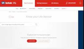 
							         Know and Verify Life Advisor | Kotak Life Insurance								  
							    