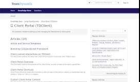 
							         Knowledge Base - Client Portal (TDClient) - TeamDynamix								  
							    