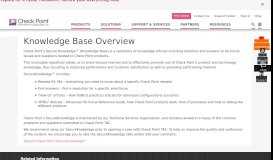
							         Knowledge Base Overview | Check Point Software								  
							    