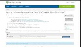 
							         Knowledge Base Solution - How do I migrate client data from ...								  
							    