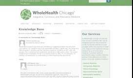 
							         Knowledge Base - WholeHealth Chicago								  
							    