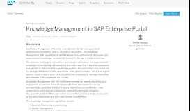 
							         Knowledge Management in SAP Enterprise Portal - SAP Archive								  
							    