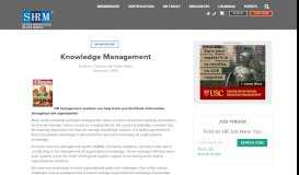 
							         Knowledge Management - SHRM								  
							    