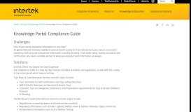 
							         Knowledge Portal: Compliance Guide - Intertek								  
							    