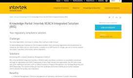 
							         Knowledge Portal: Intertek REACH Integrated Solution (IRIS)								  
							    