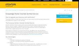
							         Knowledge Portal: Intertek Verified Service								  
							    