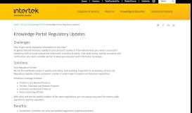
							         Knowledge Portal: Regulatory Updates - Intertek								  
							    