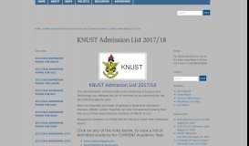 
							         KNUST Admission List 2017/18 « XPRESS PORTAL								  
							    