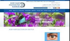 
							         Koby Karp Doctor's Eye Institute Welcomes Dr. John Distler								  
							    