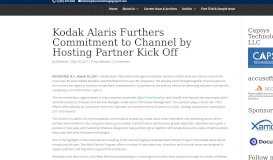 
							         Kodak Alaris Furthers Commitment to Channel by Hosting Partner Kick ...								  
							    