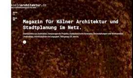 
							         koelnarchitektur.de | Das Internetportal für die Architekturstadt Köln								  
							    