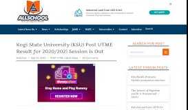 
							         Kogi State University (KSU) Post UTME Result for 2018/19 is Out								  
							    