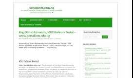 
							         Kogi State University, KSU Students Portal - www.portal.ksu.edu.ng ...								  
							    