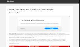 
							         Kohl's Connection Associate Login - MyHR Kohls Login								  
							    