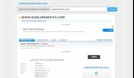 
							         kohlsbenefits.com at WI. Kohl's Total Rewards -- Log On								  
							    