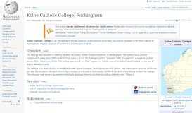
							         Kolbe Catholic College, Rockingham - Wikipedia								  
							    
