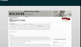 
							         Konami Code | Metal Gear Wiki | FANDOM powered by Wikia								  
							    